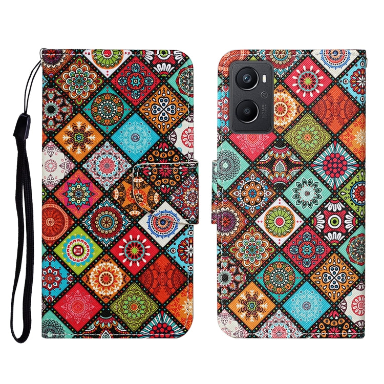 Colored Drawing Pattern Flip Leather Phone Case, For OPPO A96 4G / Realme 9i