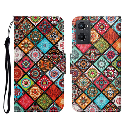 Colored Drawing Pattern Flip Leather Phone Case, For OPPO A96 4G / Realme 9i