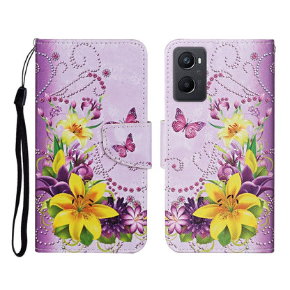 Colored Drawing Pattern Flip Leather Phone Case, For OPPO A96 4G / Realme 9i