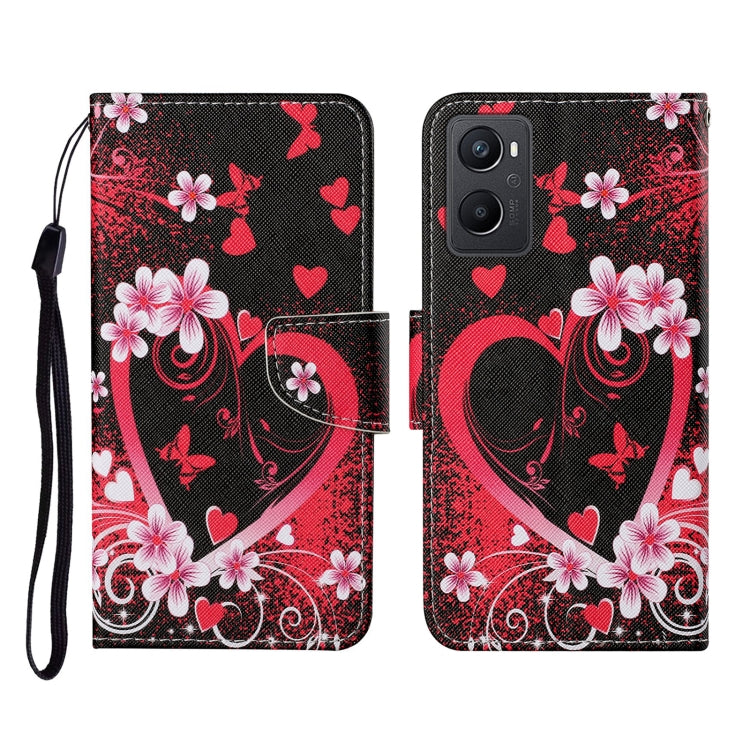 Colored Drawing Pattern Flip Leather Phone Case, For OPPO A96 4G / Realme 9i