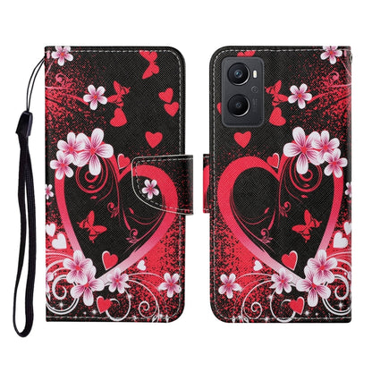 Colored Drawing Pattern Flip Leather Phone Case, For OPPO A96 4G / Realme 9i