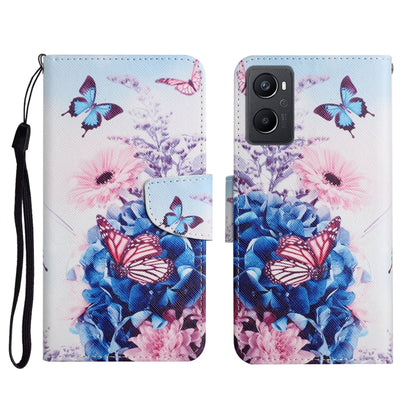 Colored Drawing Pattern Flip Leather Phone Case, For OPPO A96 4G / Realme 9i
