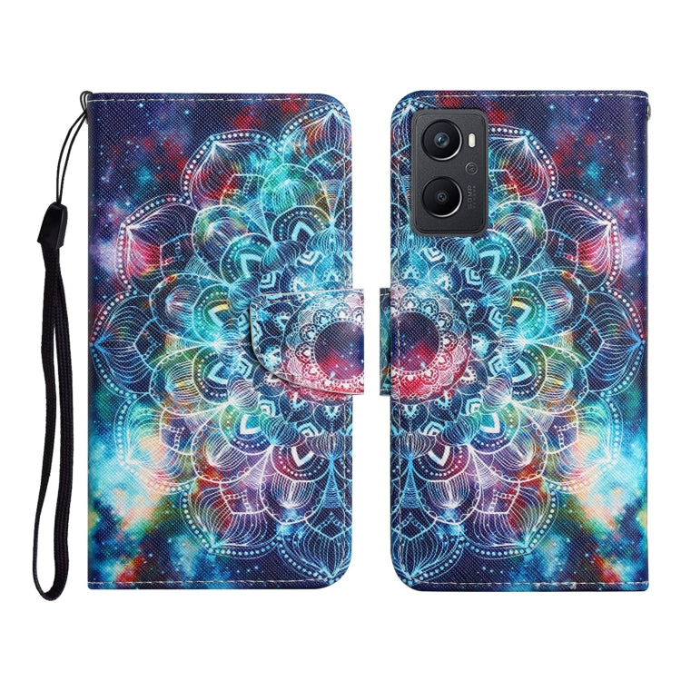 Colored Drawing Pattern Flip Leather Phone Case, For OPPO A96 4G / Realme 9i