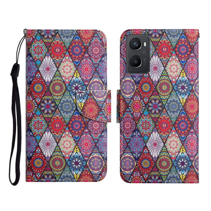 Colored Drawing Pattern Flip Leather Phone Case, For OPPO A96 4G / Realme 9i