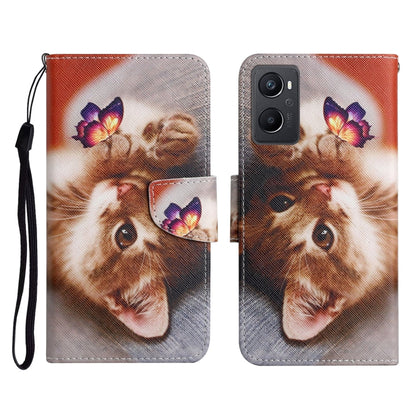 Colored Drawing Pattern Flip Leather Phone Case, For OPPO A96 4G / Realme 9i