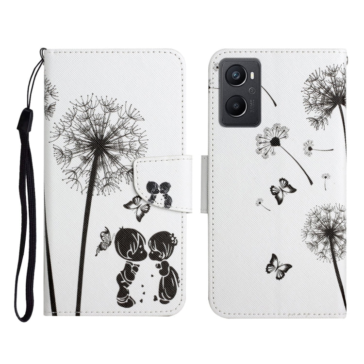 Colored Drawing Pattern Flip Leather Phone Case, For OPPO A96 4G / Realme 9i