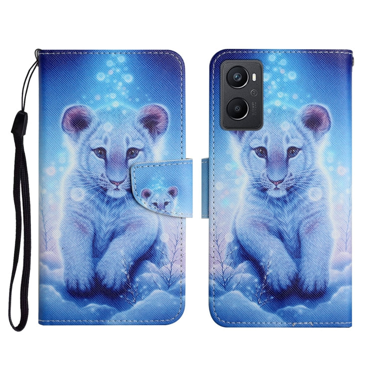 Colored Drawing Pattern Flip Leather Phone Case, For OPPO A96 4G / Realme 9i