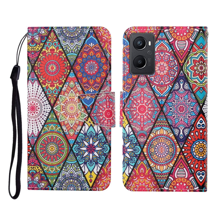 Colored Drawing Pattern Flip Leather Phone Case, For OPPO A96 4G / Realme 9i