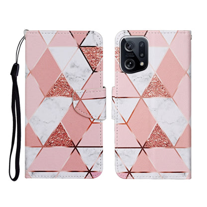 Colored Drawing Pattern Flip Leather Phone Case, For OPPO Find X5