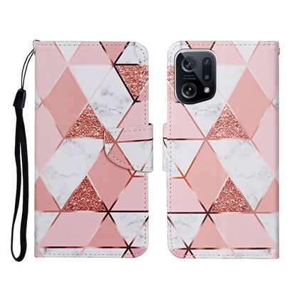 Colored Drawing Pattern Flip Leather Phone Case, For OPPO Find X5 Pro
