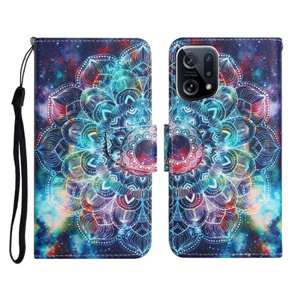 Colored Drawing Pattern Flip Leather Phone Case, For OPPO Find X5 Pro