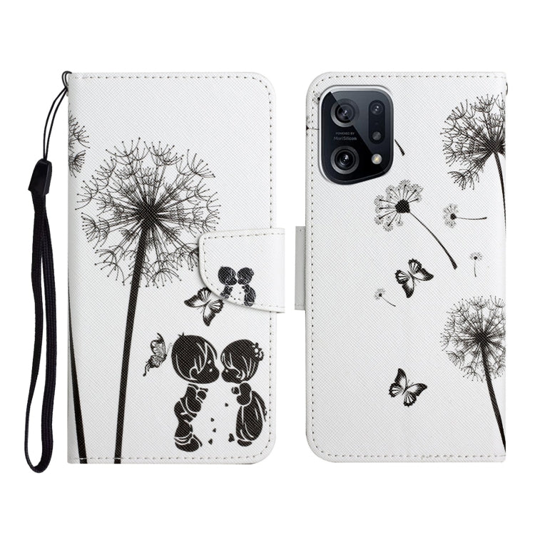 Colored Drawing Pattern Flip Leather Phone Case, For OPPO Find X5 Pro