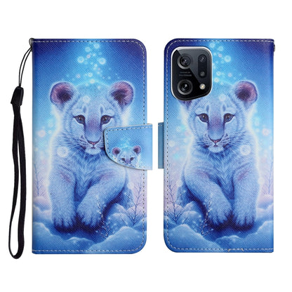Colored Drawing Pattern Flip Leather Phone Case, For OPPO Find X5 Pro