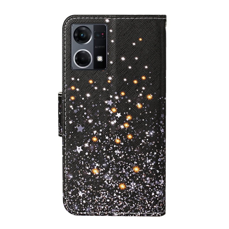 Colored Drawing Pattern Flip Leather Phone Case, For OPPO Reno7 4G
