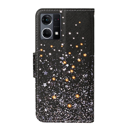 Colored Drawing Pattern Flip Leather Phone Case, For OPPO Reno7 4G