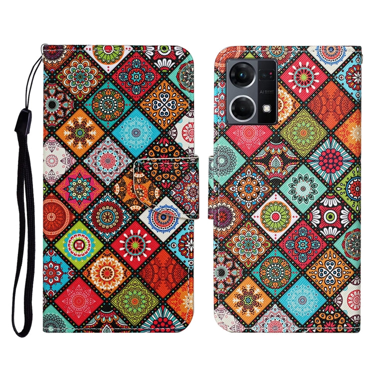 Colored Drawing Pattern Flip Leather Phone Case, For OPPO Reno7 4G