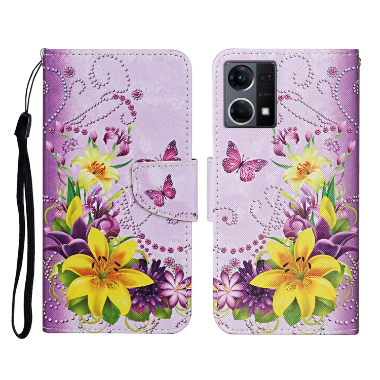 Colored Drawing Pattern Flip Leather Phone Case, For OPPO Reno7 4G