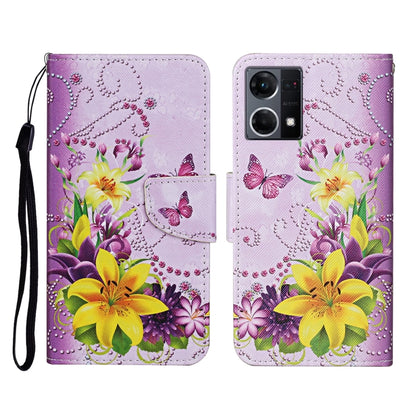 Colored Drawing Pattern Flip Leather Phone Case, For OPPO Reno7 4G