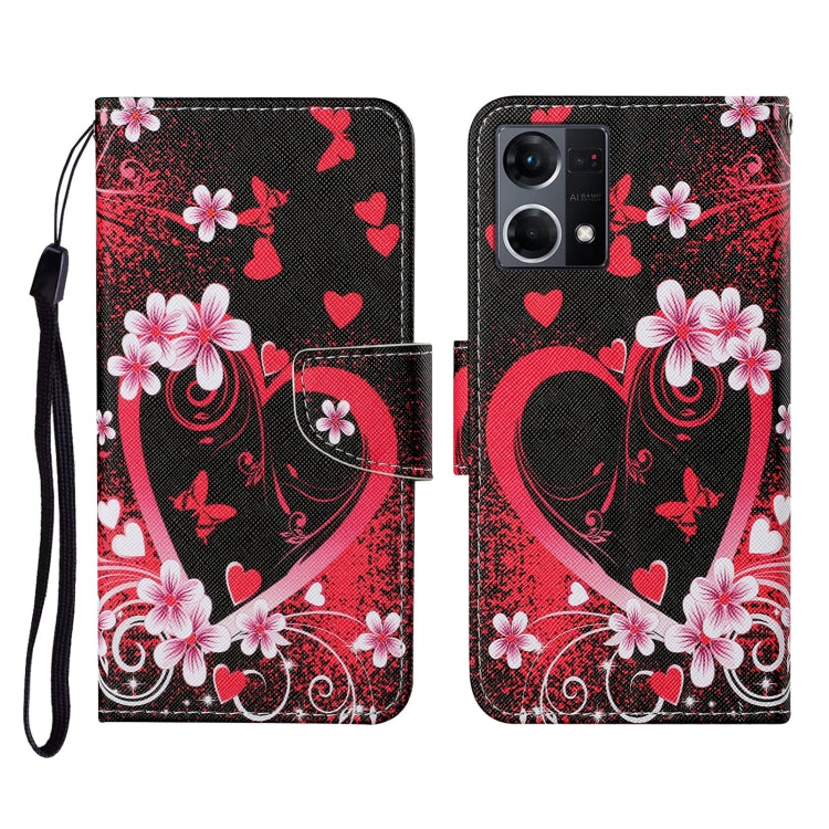 Colored Drawing Pattern Flip Leather Phone Case, For OPPO Reno7 4G