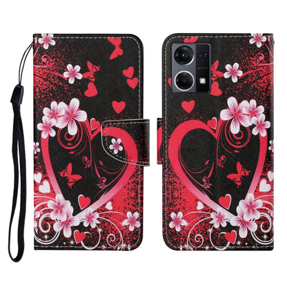 Colored Drawing Pattern Flip Leather Phone Case, For OPPO Reno7 4G