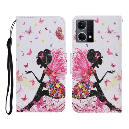 Colored Drawing Pattern Flip Leather Phone Case, For OPPO Reno7 4G