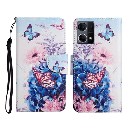 Colored Drawing Pattern Flip Leather Phone Case, For OPPO Reno7 4G