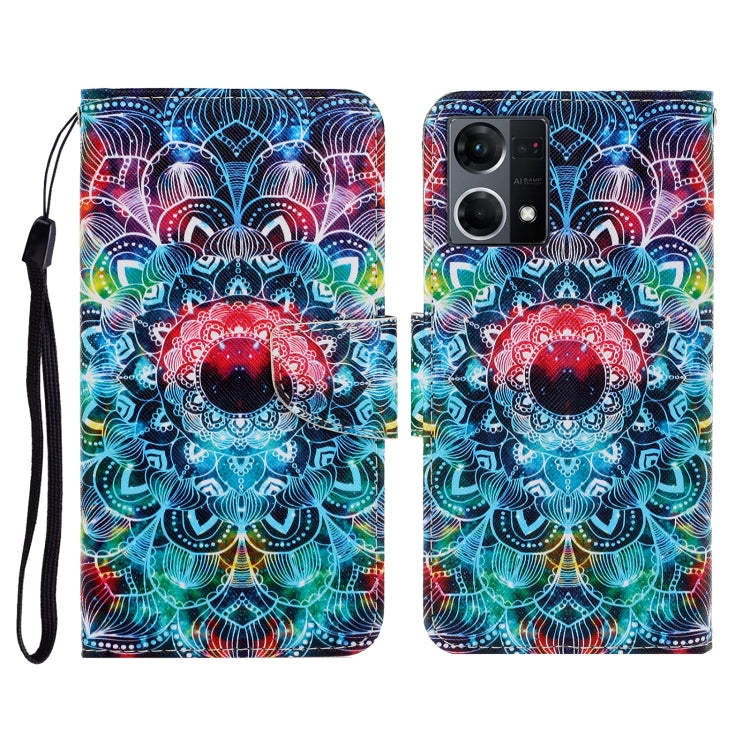 Colored Drawing Pattern Flip Leather Phone Case, For OPPO Reno7 4G
