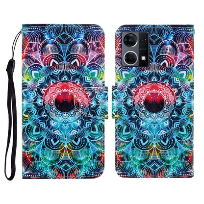Colored Drawing Pattern Flip Leather Phone Case, For OPPO Reno7 4G