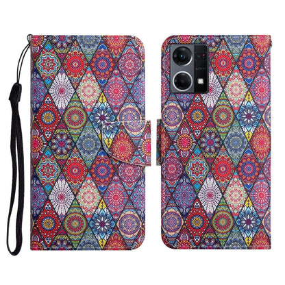 Colored Drawing Pattern Flip Leather Phone Case, For OPPO Reno7 4G