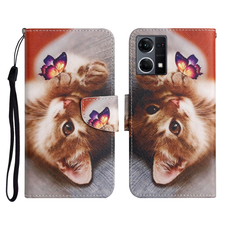 Colored Drawing Pattern Flip Leather Phone Case, For OPPO Reno7 4G