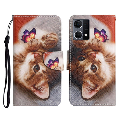 Colored Drawing Pattern Flip Leather Phone Case, For OPPO Reno7 4G