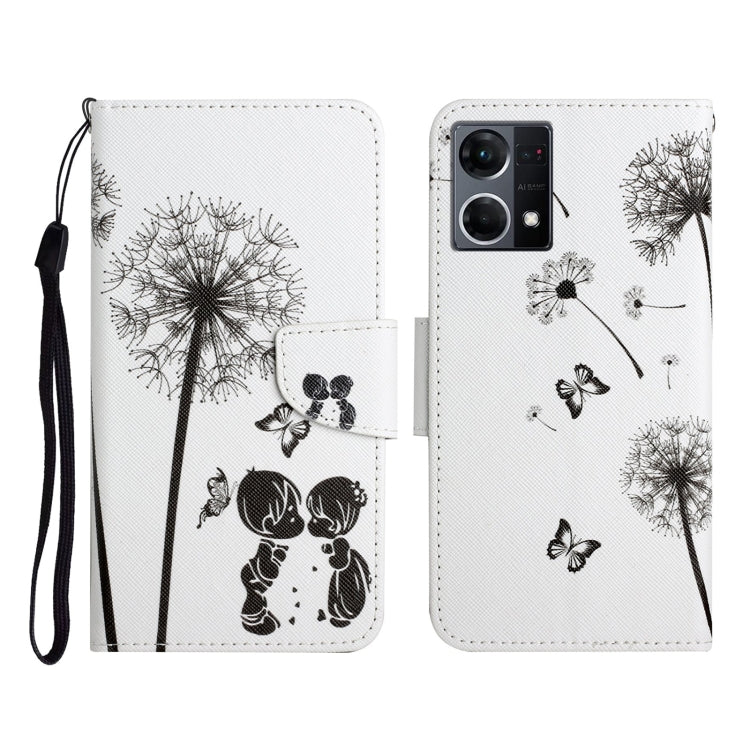 Colored Drawing Pattern Flip Leather Phone Case, For OPPO Reno7 4G