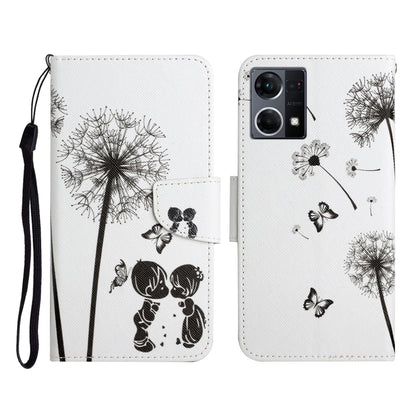 Colored Drawing Pattern Flip Leather Phone Case, For OPPO Reno7 4G