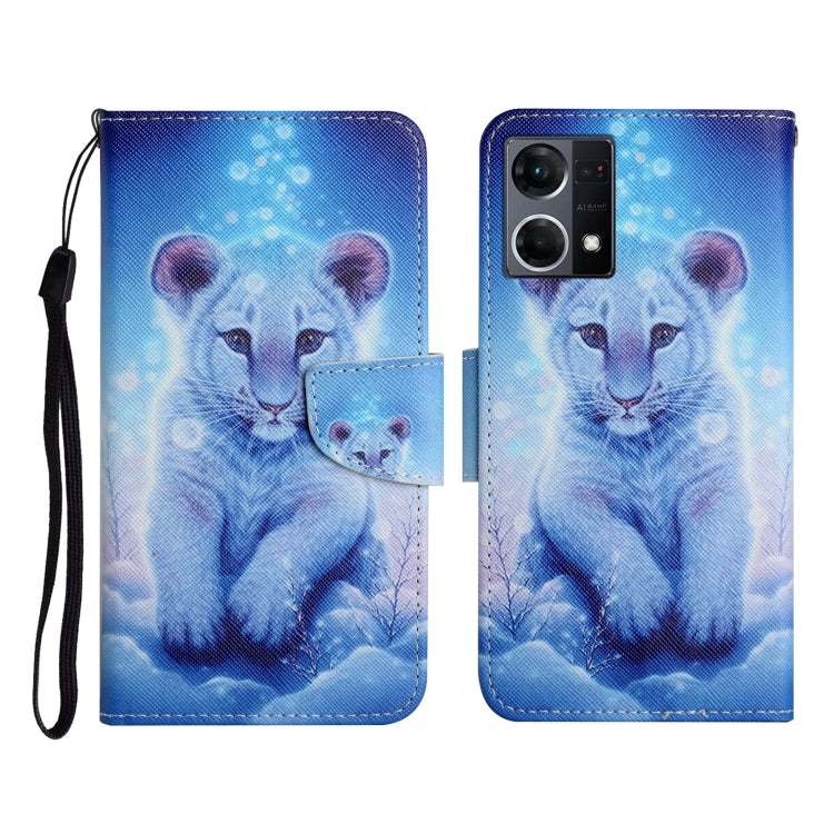 Colored Drawing Pattern Flip Leather Phone Case, For OPPO Reno7 4G
