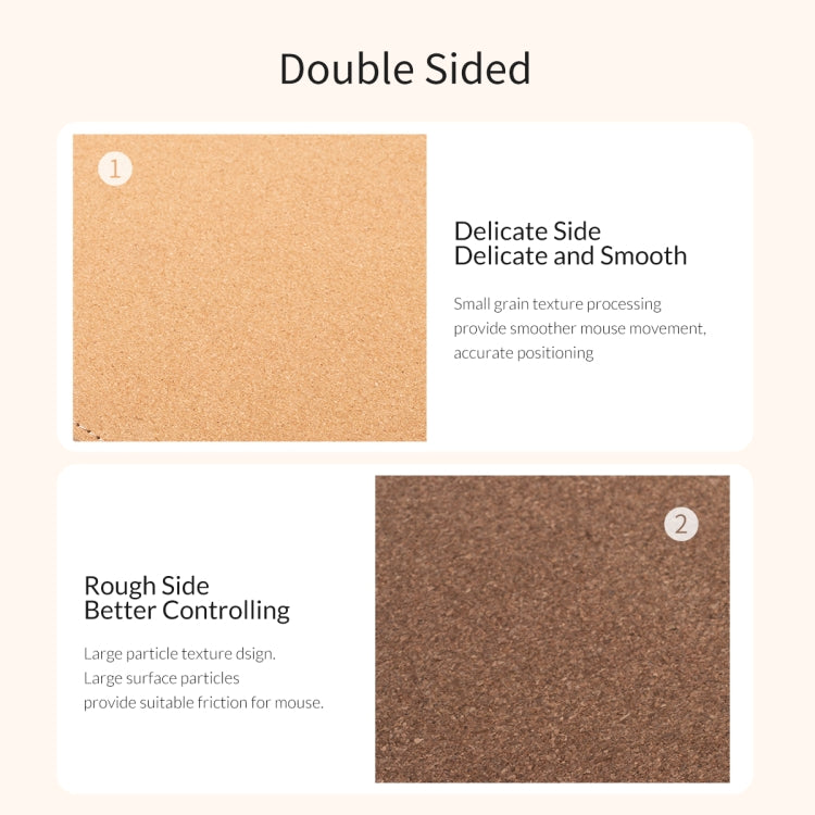 ORICO Double Sided Mouse Pad, Size: 200x300mm, Cork + Coffee, Cork + Pink PU, Cork + Grey PU