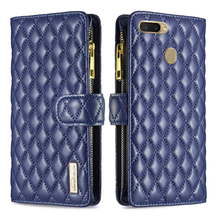 Diamond Lattice Zipper Wallet Leather Flip Phone Case, For OPPO A7, For OPPO A15, For OPPO A36 4G/A96 4G/A76 4G/Realme 9i, For OPPO A54 4G / A55 5G / A16