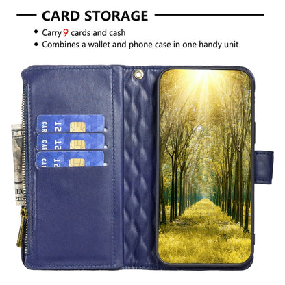 Diamond Lattice Zipper Wallet Leather Flip Phone Case, For OPPO A7, For OPPO A15, For OPPO A36 4G/A96 4G/A76 4G/Realme 9i, For OPPO A54 4G / A55 5G / A16
