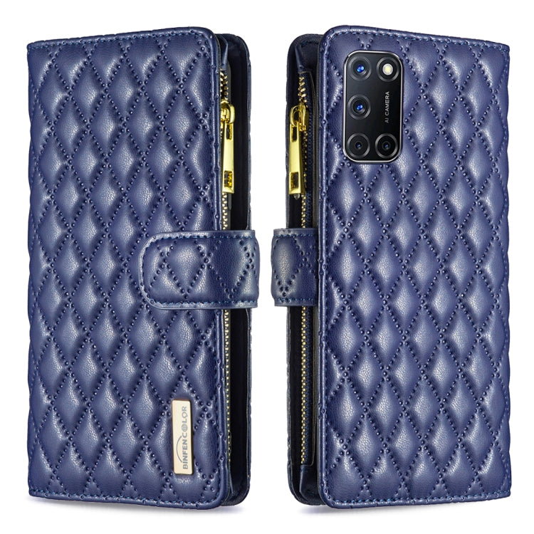 Diamond Lattice Zipper Wallet Leather Flip Phone Case, For OPPO A72 / A52 / A92, For OPPO A74 4G / F19 4G, For OPPO A74 5G / A93 5G / A54 5G, For OPPO A94 4G