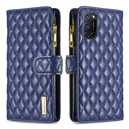 Diamond Lattice Zipper Wallet Leather Flip Phone Case, For OPPO A72 / A52 / A92, For OPPO A74 4G / F19 4G, For OPPO A74 5G / A93 5G / A54 5G, For OPPO A94 4G