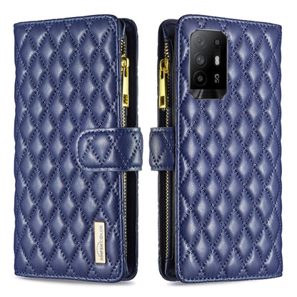 Diamond Lattice Zipper Wallet Leather Flip Phone Case, For OPPO A94 5G / Reno5 Z 5G, For OPPO A96 5G / Reno7 Z, For OPPO Find X5 Lite / Reno7 5G, For OPPO Find X5 Pro