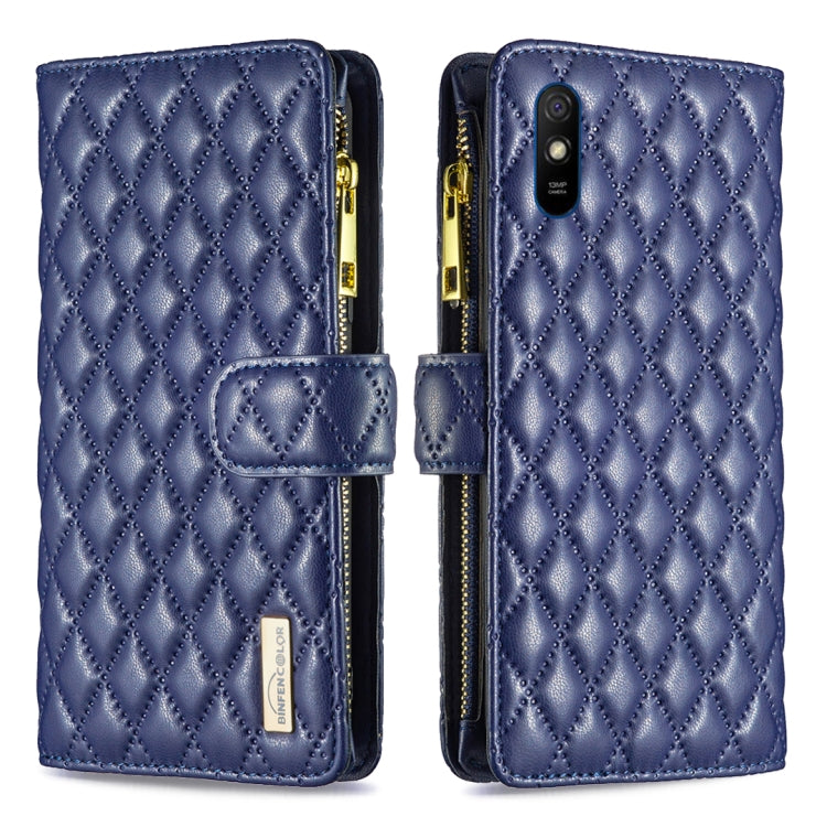 Diamond Lattice Zipper Wallet Leather Flip Phone Case, For Xiaomi Redmi 9A, For Xiaomi Redmi 9C / 10A / Poco C31, For Xiaomi Redmi 9, For Xiaomi Redmi 10 5G / Note 11E