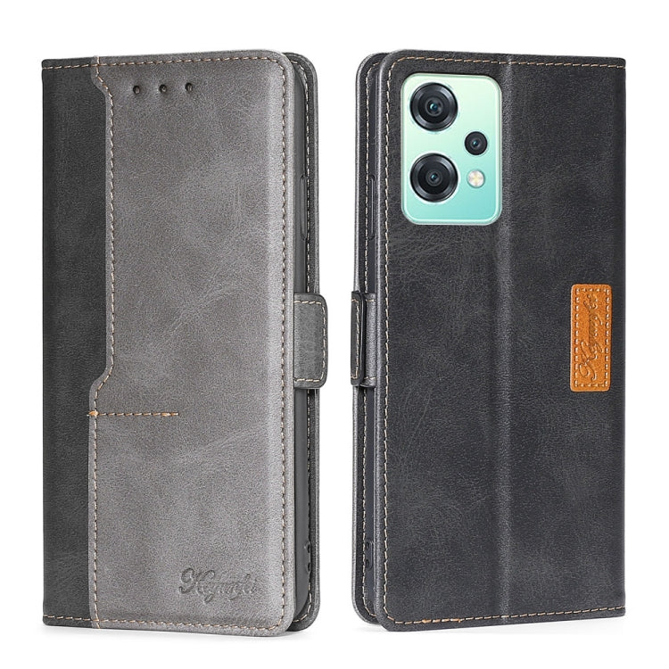Contrast Color Side Buckle Leather Phone Case, For OnePlus Nord CE 2 Lite 5G, For OnePlus Ace Racing