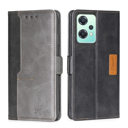 Contrast Color Side Buckle Leather Phone Case, For OnePlus Nord CE 2 Lite 5G, For OnePlus Ace Racing
