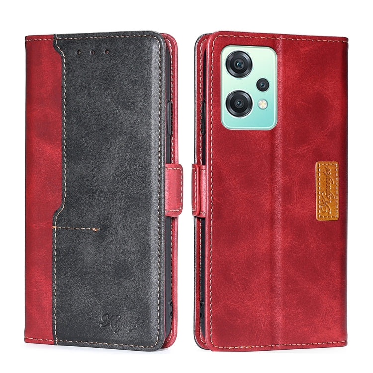 Contrast Color Side Buckle Leather Phone Case, For OnePlus Nord CE 2 Lite 5G, For OnePlus Ace Racing