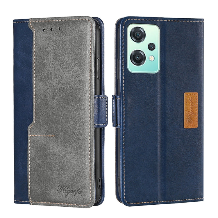 Contrast Color Side Buckle Leather Phone Case, For OnePlus Nord CE 2 Lite 5G, For OnePlus Ace Racing