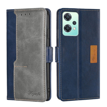 Contrast Color Side Buckle Leather Phone Case, For OnePlus Nord CE 2 Lite 5G, For OnePlus Ace Racing
