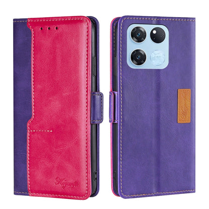 Contrast Color Side Buckle Leather Phone Case, For OnePlus Nord CE 2 Lite 5G, For OnePlus Ace Racing