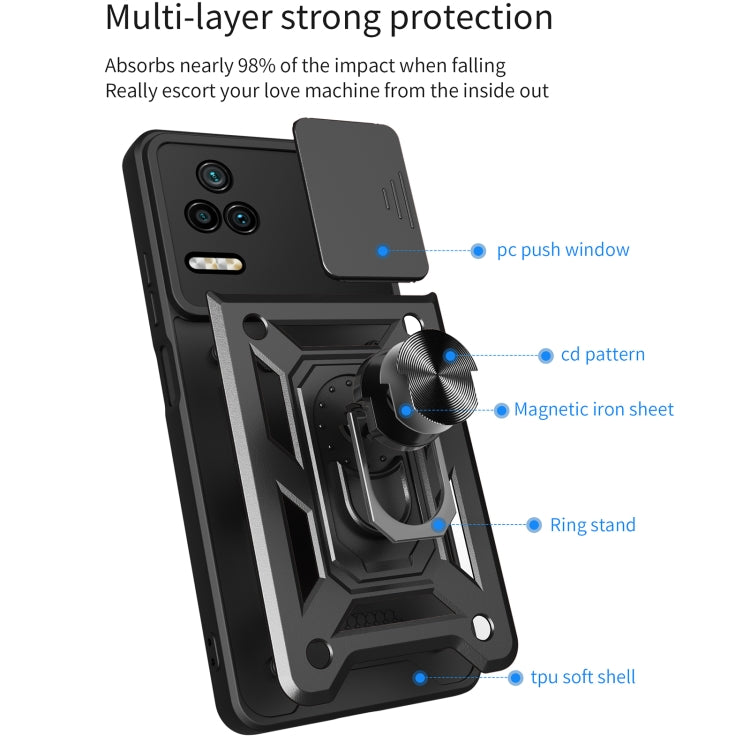 Sliding Camera Design TPU + PC Phone Case, For Xiaomi Poco F4/Redmi K40S