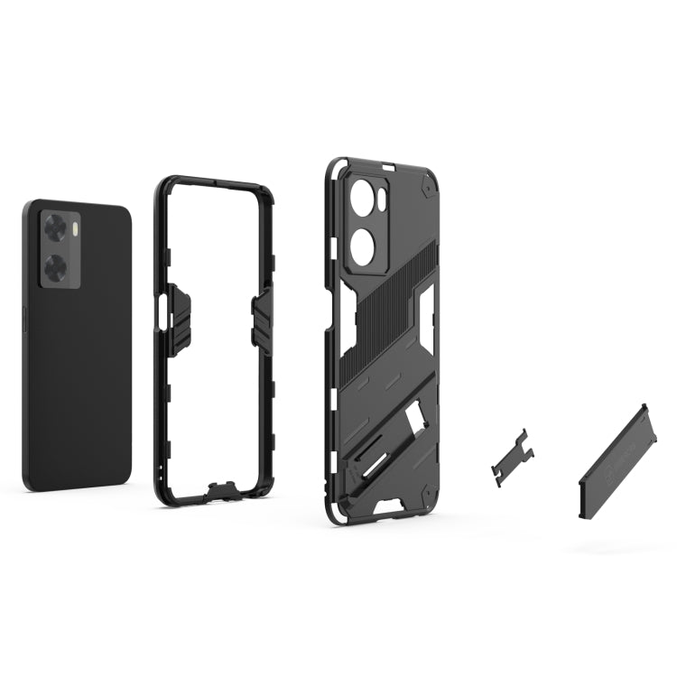 Punk Armor 2 in 1 PC + TPU Shockproof Phone Case with Invisible Holder, For OPPO A57 4G Global