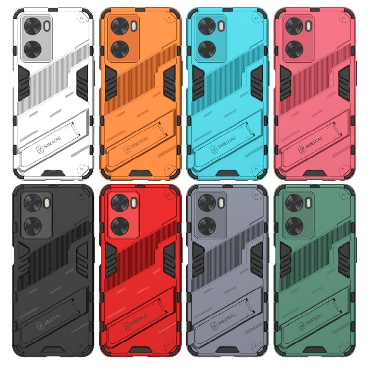 Punk Armor 2 in 1 PC + TPU Shockproof Phone Case with Invisible Holder, For OPPO A57 4G Global